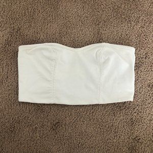 White Crop Top Sleeveless Strapless Small